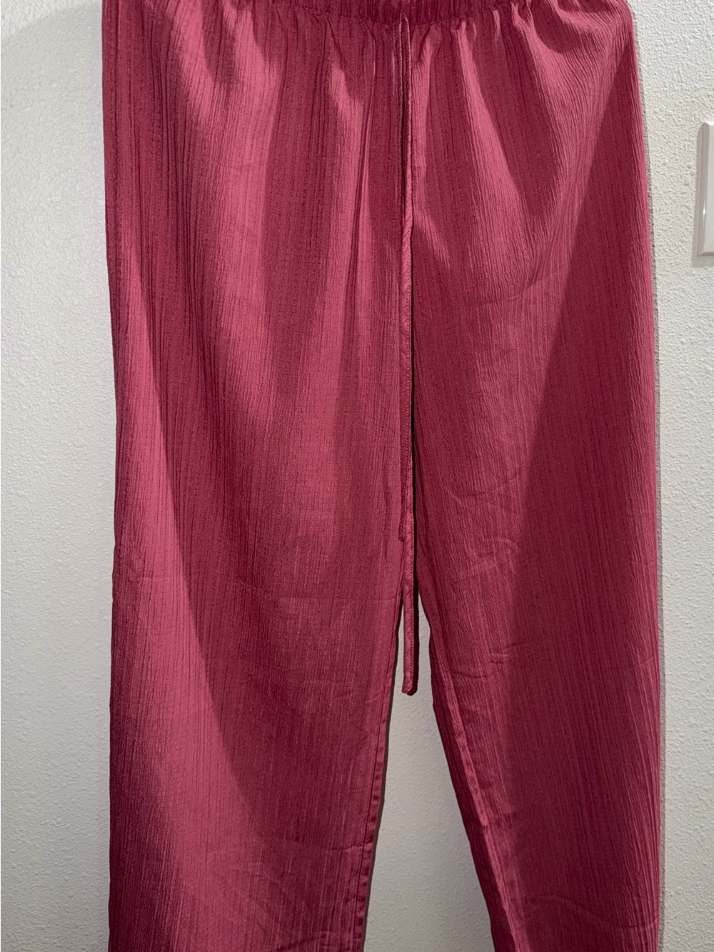 Relaxed Wide-Leg Pants in Berry